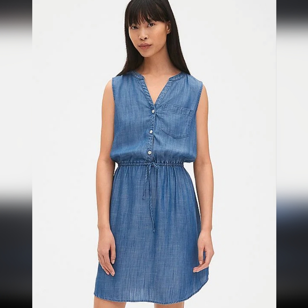 EUC GAP TENCEL denim sleeveless shirtdress